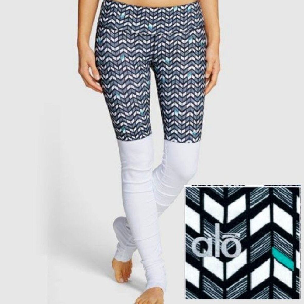 ALO Yoga Warrior 3 Goddess Leggings; S; HTF Geometric Print
